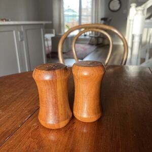 MCM Vintage Wood Salt & Pepper Shakers